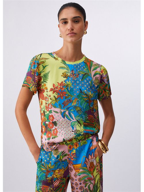 T-shirt in raso stampato LIU JO | WA6512T473A/P9363